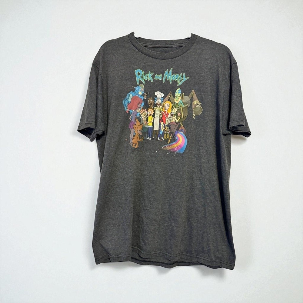 Rick and Morty BBQ Adult‎ Swim Group Character Shirt L